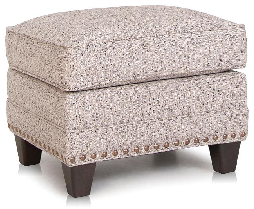Smith Brothers Amanda 000028225052 Fabric Ottoman with Nailhead